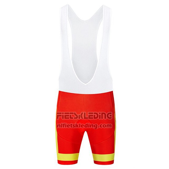 2019 Fietskleding Spanje Rood en Geel Korte Mouwen en Koersbroek